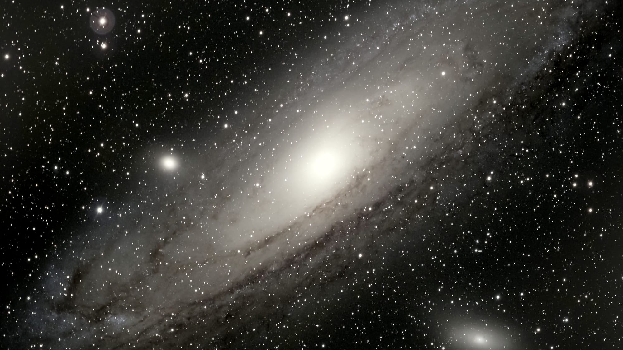 An early deep-sky attempt: noisy, low contrast, with a colour cast across the frame